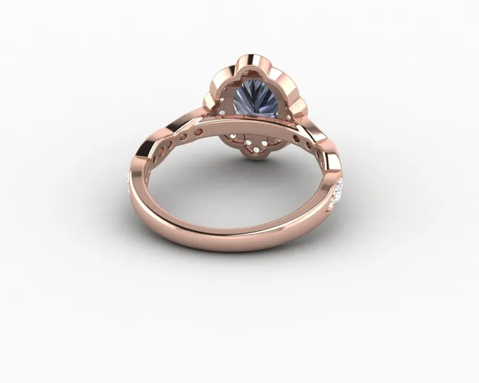 Rings Sapheena Jewelry Vivienne 15ct Oval Grey Moissanite Engagement Ring