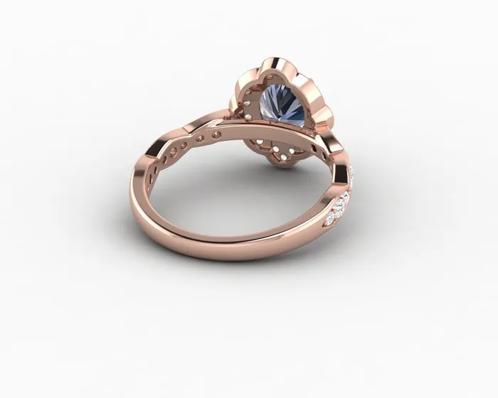 Rings Sapheena Jewelry Vivienne 15ct Oval Grey Moissanite Engagement Ring