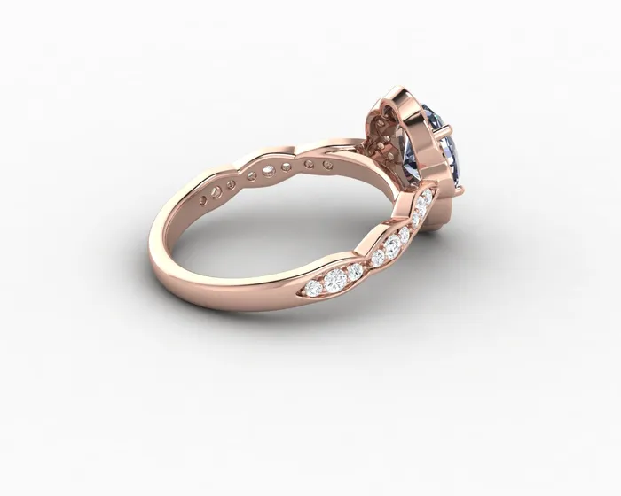 Rings Sapheena Jewelry Vivienne 15ct Oval Grey Moissanite Engagement Ring