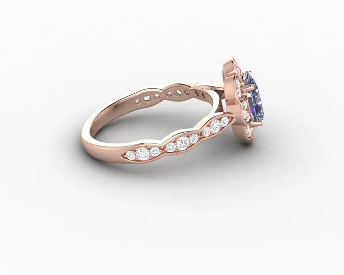 Rings Sapheena Jewelry Vivienne 15ct Oval Grey Moissanite Engagement Ring