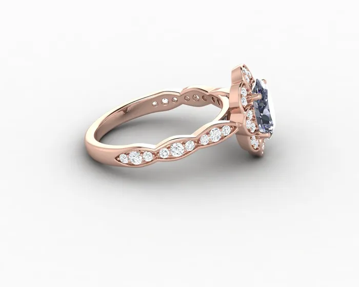 Rings Sapheena Jewelry Vivienne 15ct Oval Grey Moissanite Engagement Ring