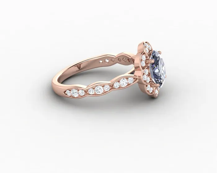 Rings Sapheena Jewelry Vivienne 15ct Oval Grey Moissanite Engagement Ring