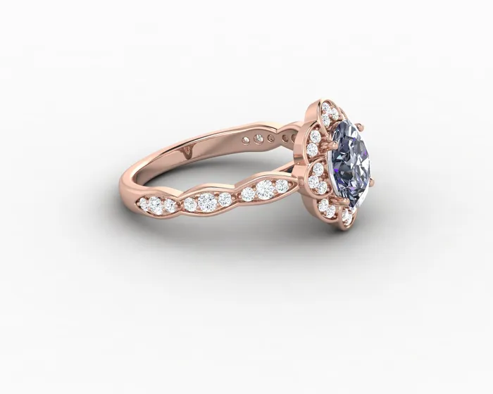 Rings Sapheena Jewelry Vivienne 15ct Oval Grey Moissanite Engagement Ring
