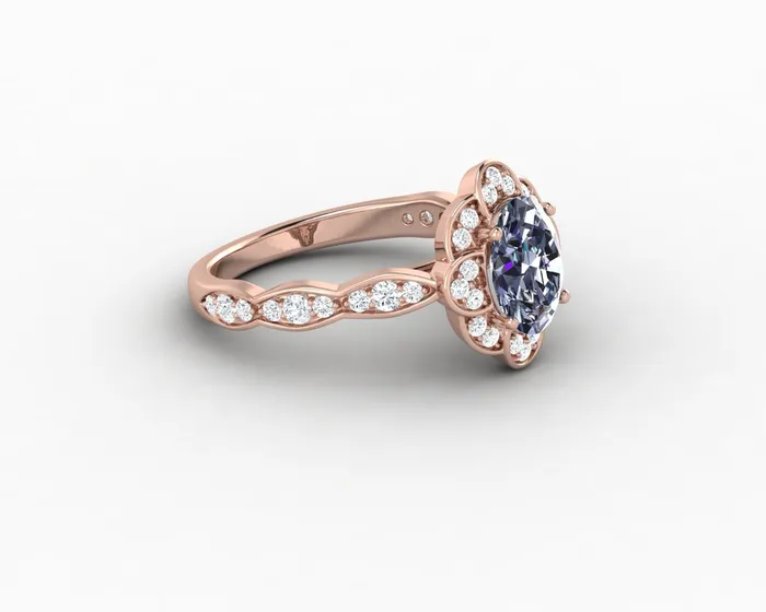 Rings Sapheena Jewelry Vivienne 15ct Oval Grey Moissanite Engagement Ring