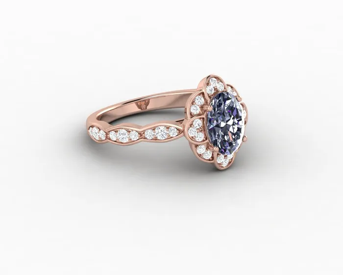 Rings Sapheena Jewelry Vivienne 15ct Oval Grey Moissanite Engagement Ring