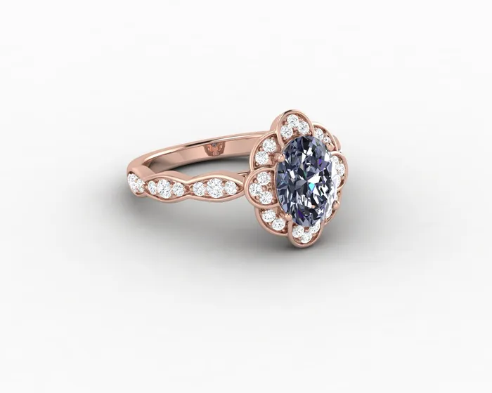 Rings Sapheena Jewelry Vivienne 15ct Oval Grey Moissanite Engagement Ring