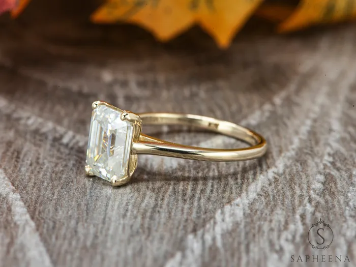 Sapheena Jewelry Rings Lilian 240 Ct Solitaire Emerald Cut Engagement Ring