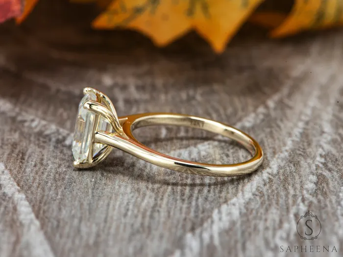 Sapheena Jewelry Rings Lilian 240 Ct Solitaire Emerald Cut Engagement Ring