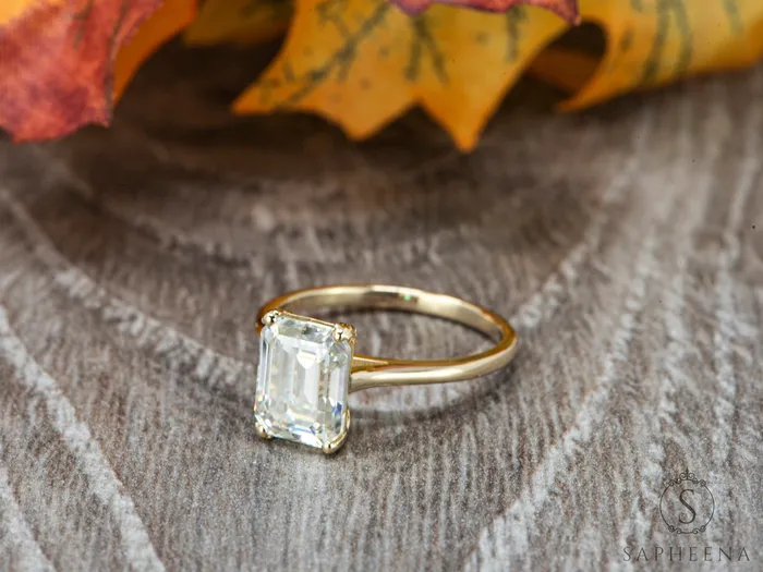 Sapheena Jewelry Rings Lilian 240 Ct Solitaire Emerald Cut Engagement Ring