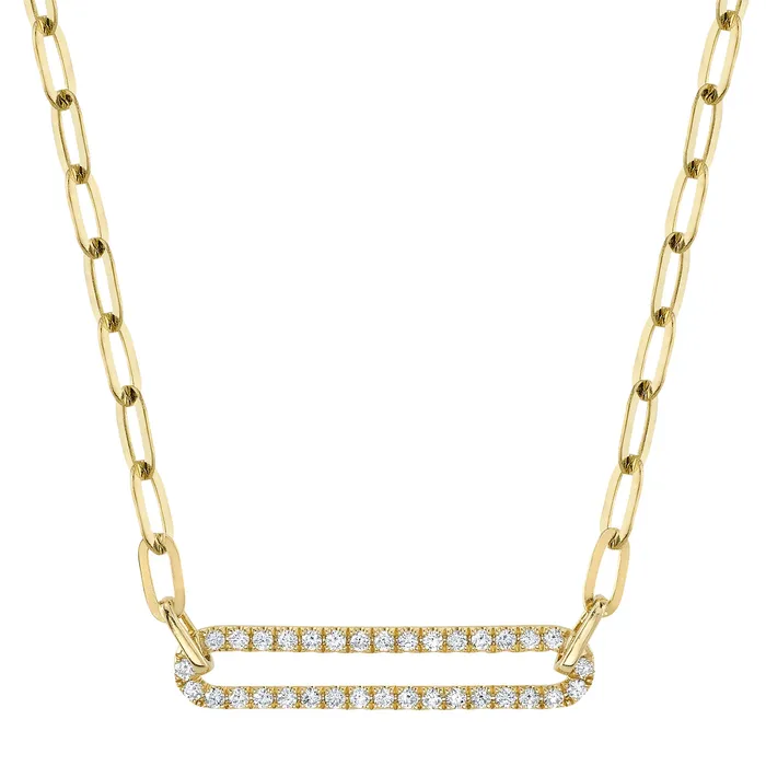 SHY CREATION Necklaces Diamond Link Paperclip Necklace