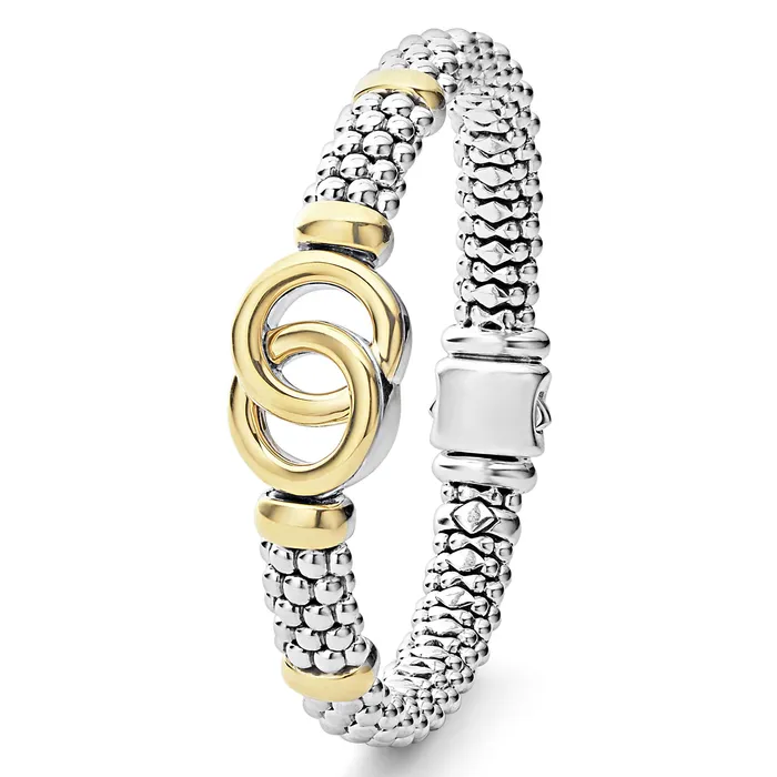 Signature Caviar TwoTone Interlocking Caviar Bracelet 9mm LAGOS Bracelets