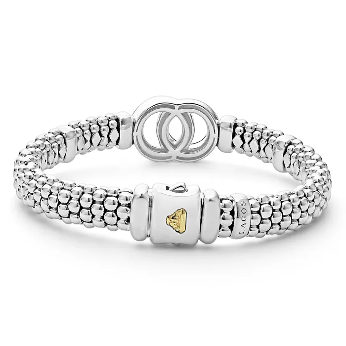 Signature Caviar TwoTone Interlocking Caviar Bracelet 9mm LAGOS Bracelets