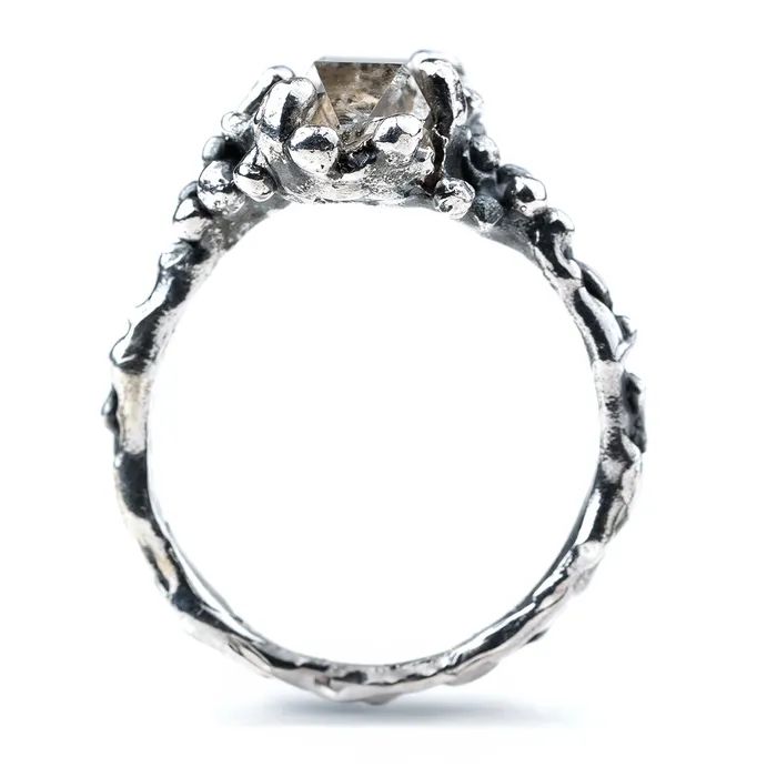 Solitaire Herkimer Diamond Band Ring Made On Order Giardinoblu Rings