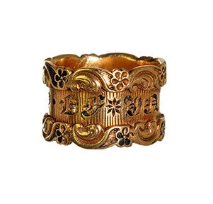 Victorian Wide In Memory of Band Bell Bird Antiques Rings