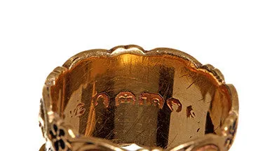 Victorian Wide In Memory of Band Bell Bird Antiques Rings