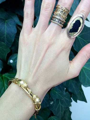 Victorian Wide In Memory of Band Bell Bird Antiques Rings