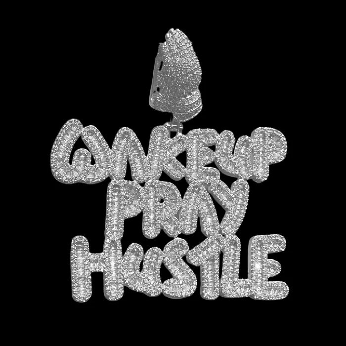 Wake Up Pray Hustle Necklaces Wake Up Pray Hustle Iced Out Diamond Pendant Necklace Wake Up Pray Hustle Necklaces Wake Up Pray Hustle Iced Out Diamond Pendant Necklace