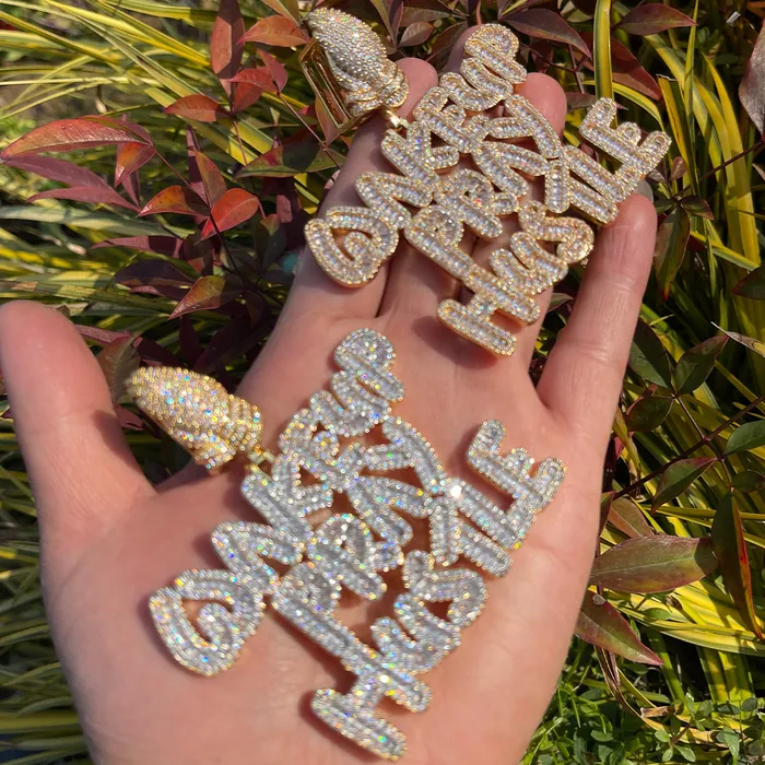 Wake Up Pray Hustle Necklaces Wake Up Pray Hustle Iced Out Diamond Pendant Necklace