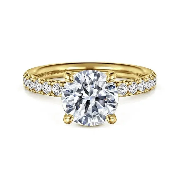 Winslow 14K Yellow Gold Round Diamond Engagement Ring Setting Only GABRIEL CO Rings