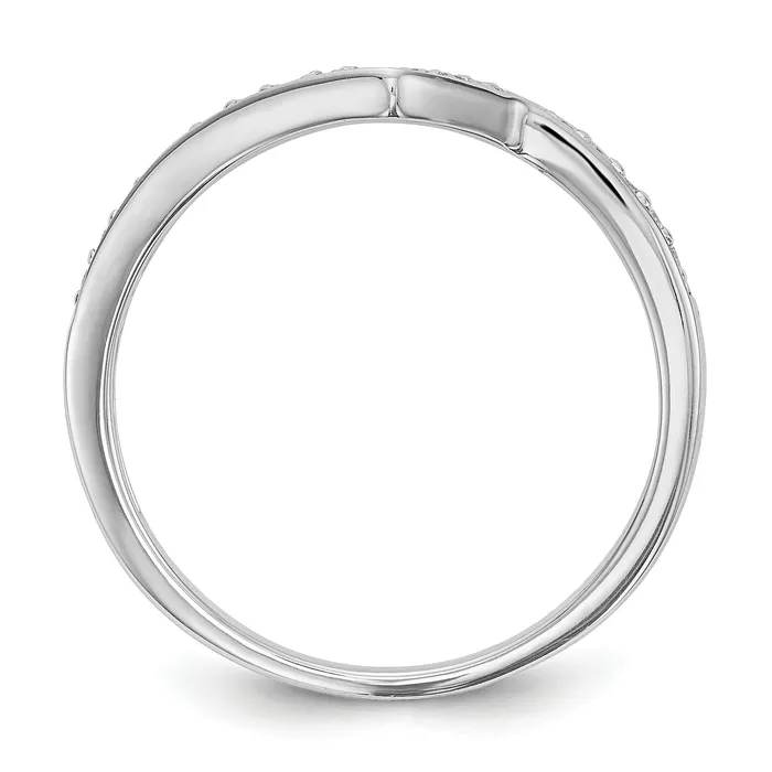 012ct CZ Solid Real 14K White Gold Contoured Wedding Wedding Band Ring Goldia Rings