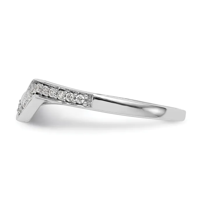 012ct CZ Solid Real 14K White Gold Contoured Wedding Wedding Band Ring Goldia Rings