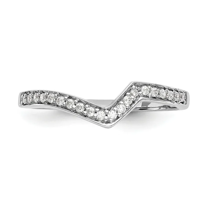 012ct CZ Solid Real 14K White Gold Contoured Wedding Wedding Band Ring Goldia Rings