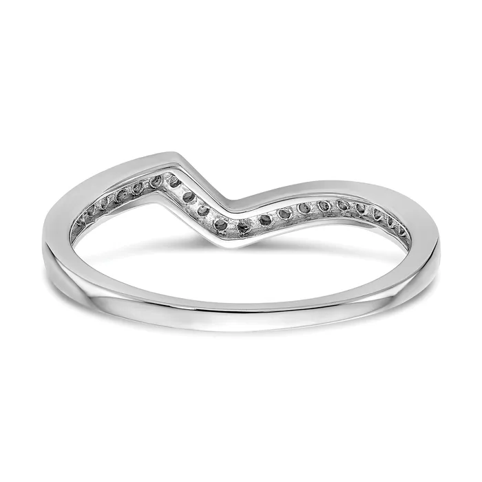 012ct CZ Solid Real 14K White Gold Contoured Wedding Wedding Band Ring Goldia Rings