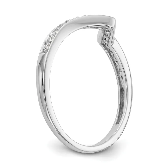 012ct CZ Solid Real 14K White Gold Contoured Wedding Wedding Band Ring Goldia Rings