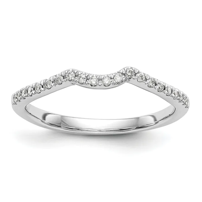 015ct CZ Solid Real 14k White Gold Wedding Wedding Band Ring Goldia Rings