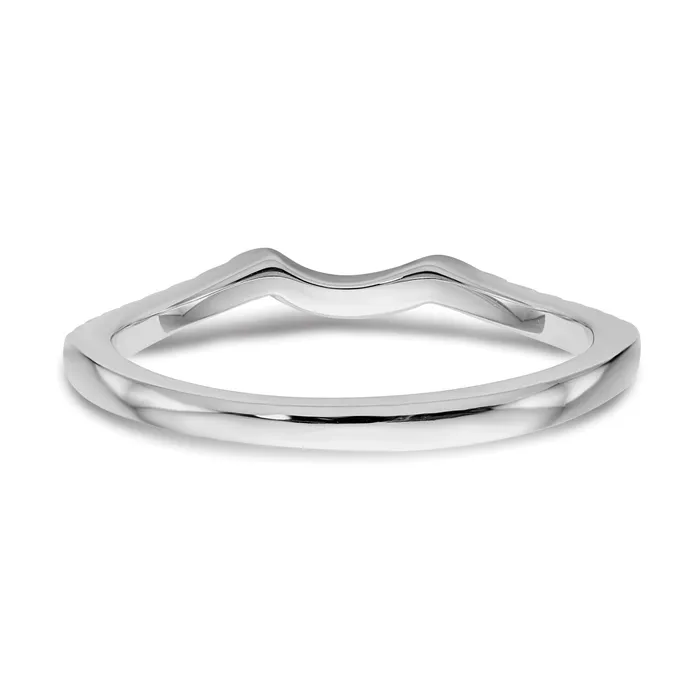 015ct CZ Solid Real 14k White Gold Wedding Wedding Band Ring Goldia Rings