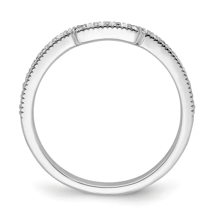 015ct CZ Solid Real 14k White Polished Matching Wedding Wedding Band Ring Goldia Rings