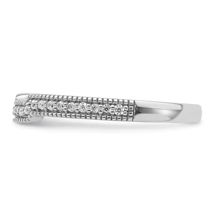 015ct CZ Solid Real 14k White Polished Matching Wedding Wedding Band Ring Goldia Rings