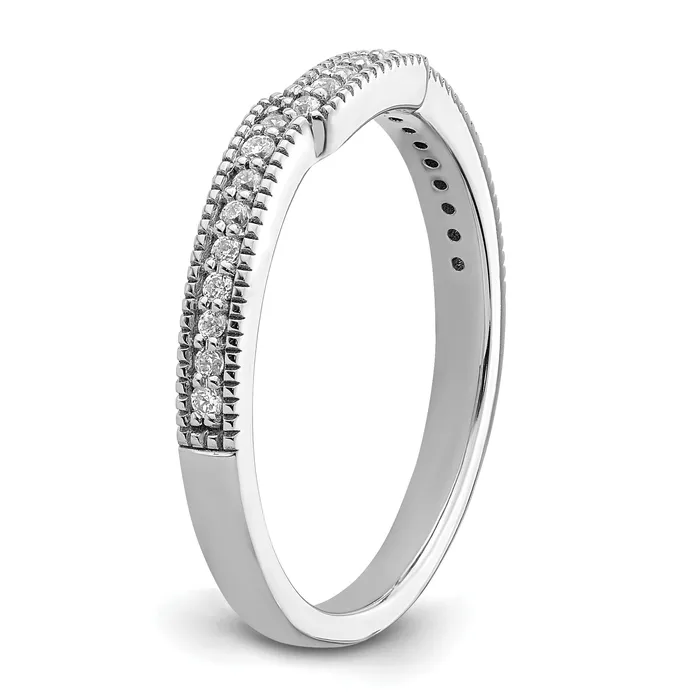 015ct CZ Solid Real 14k White Polished Matching Wedding Wedding Band Ring Goldia Rings