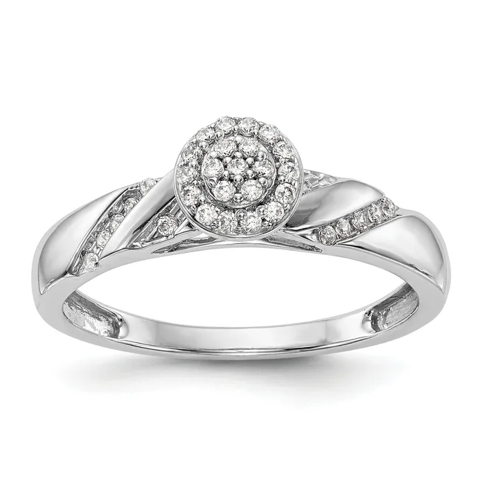 016ct CZ Solid Real 14K White Gold Complete Trio Cluster Engagement Ring Goldia Rings