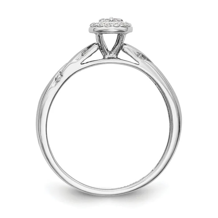016ct CZ Solid Real 14K White Gold Complete Trio Cluster Engagement Ring Goldia Rings