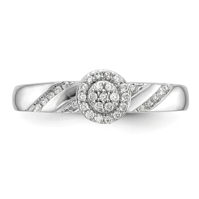 016ct CZ Solid Real 14K White Gold Complete Trio Cluster Engagement Ring Goldia Rings