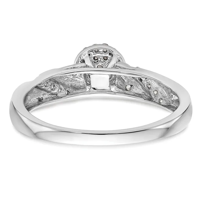 016ct CZ Solid Real 14K White Gold Complete Trio Cluster Engagement Ring Goldia Rings
