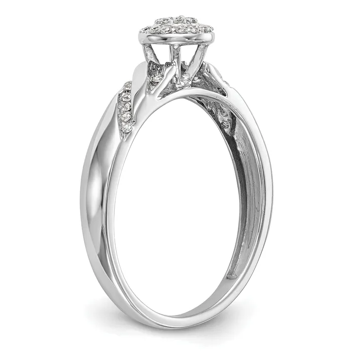 016ct CZ Solid Real 14K White Gold Complete Trio Cluster Engagement Ring Goldia Rings