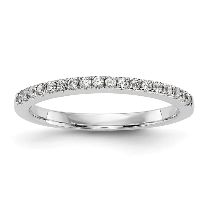 018ct CZ Solid Real 14k White Gold Wedding Wedding Band Ring Goldia Rings