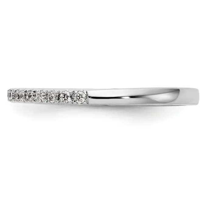 018ct CZ Solid Real 14k White Gold Wedding Wedding Band Ring Goldia Rings