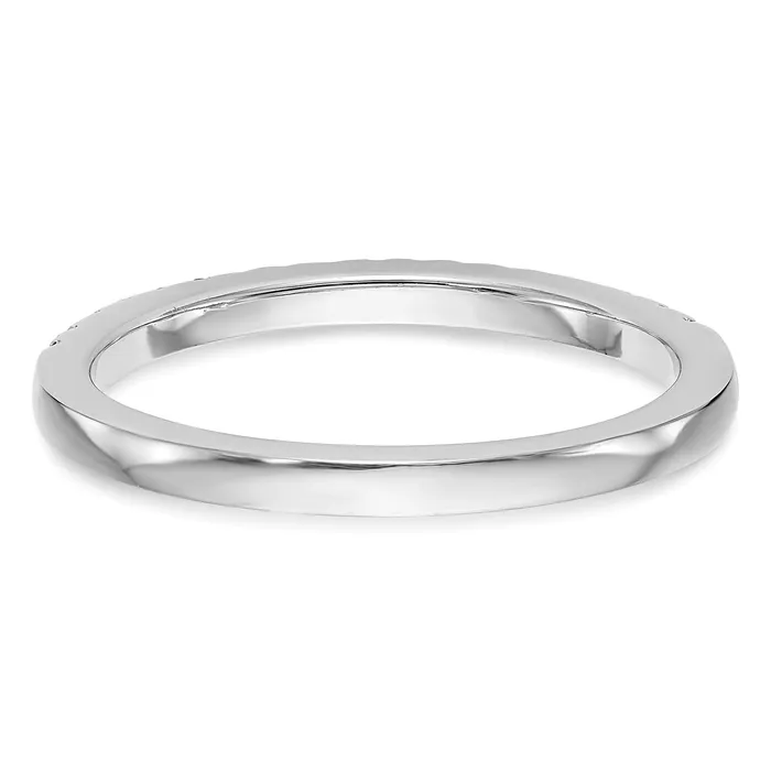 018ct CZ Solid Real 14k White Gold Wedding Wedding Band Ring Goldia Rings