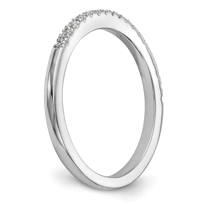 018ct CZ Solid Real 14k White Gold Wedding Wedding Band Ring Goldia Rings
