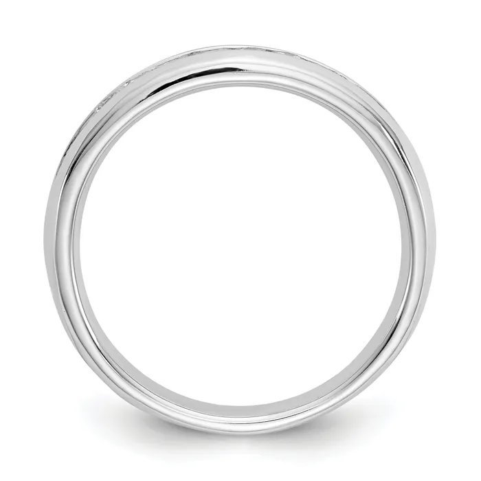 023ct CZ Solid Real 14K White Gold 9Stone Channel Wedding Band Ring Goldia Rings