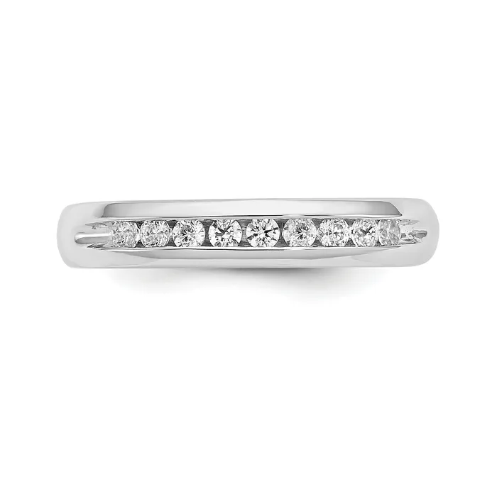 023ct CZ Solid Real 14K White Gold 9Stone Channel Wedding Band Ring Goldia Rings