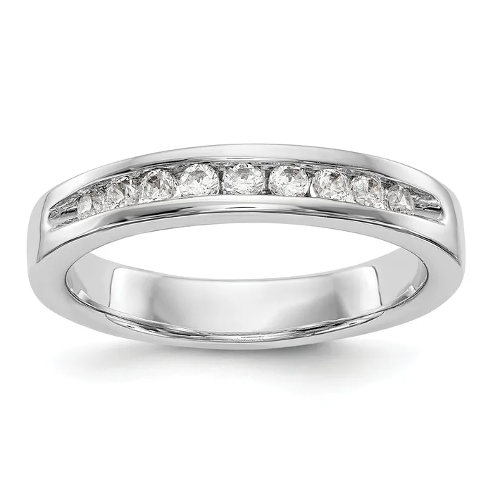 025ct CZ Solid Real 14K White Gold 919mm Stone ladies Wedding Band Ring Goldia Rings