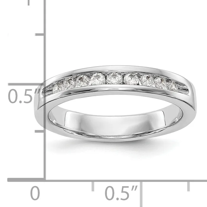 025ct CZ Solid Real 14K White Gold 919mm Stone ladies Wedding Band Ring Goldia Rings