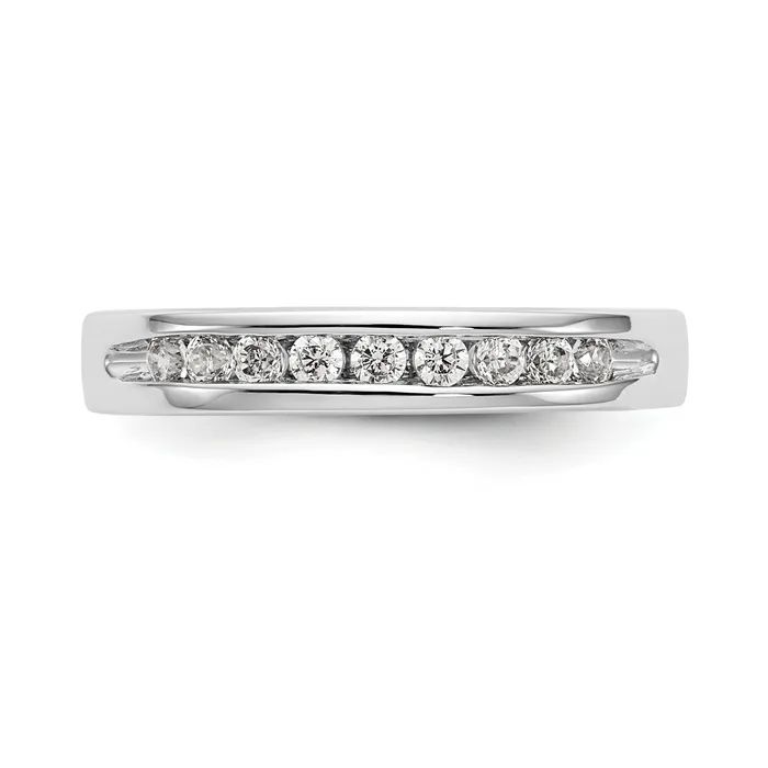 025ct CZ Solid Real 14K White Gold 919mm Stone ladies Wedding Band Ring Goldia Rings