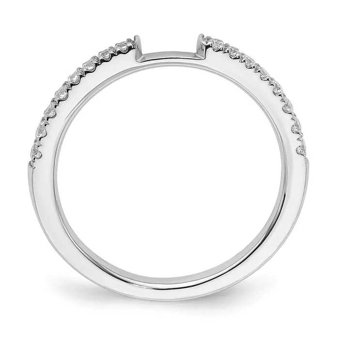 025ct CZ Solid Real 14K White Gold Contoured Wedding Wedding Band Ring Goldia Rings