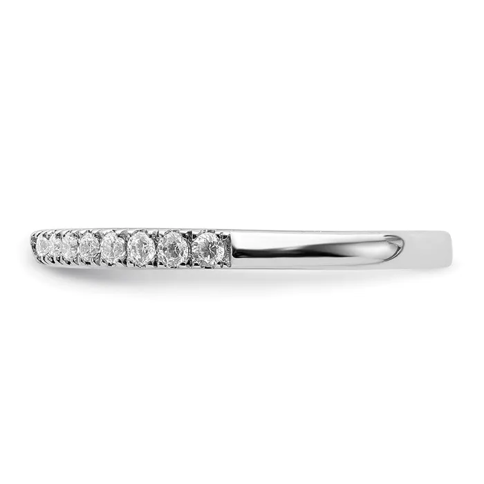 025ct CZ Solid Real 14K White Gold Contoured Wedding Wedding Band Ring Goldia Rings