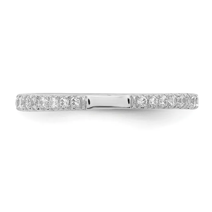 025ct CZ Solid Real 14K White Gold Contoured Wedding Wedding Band Ring Goldia Rings